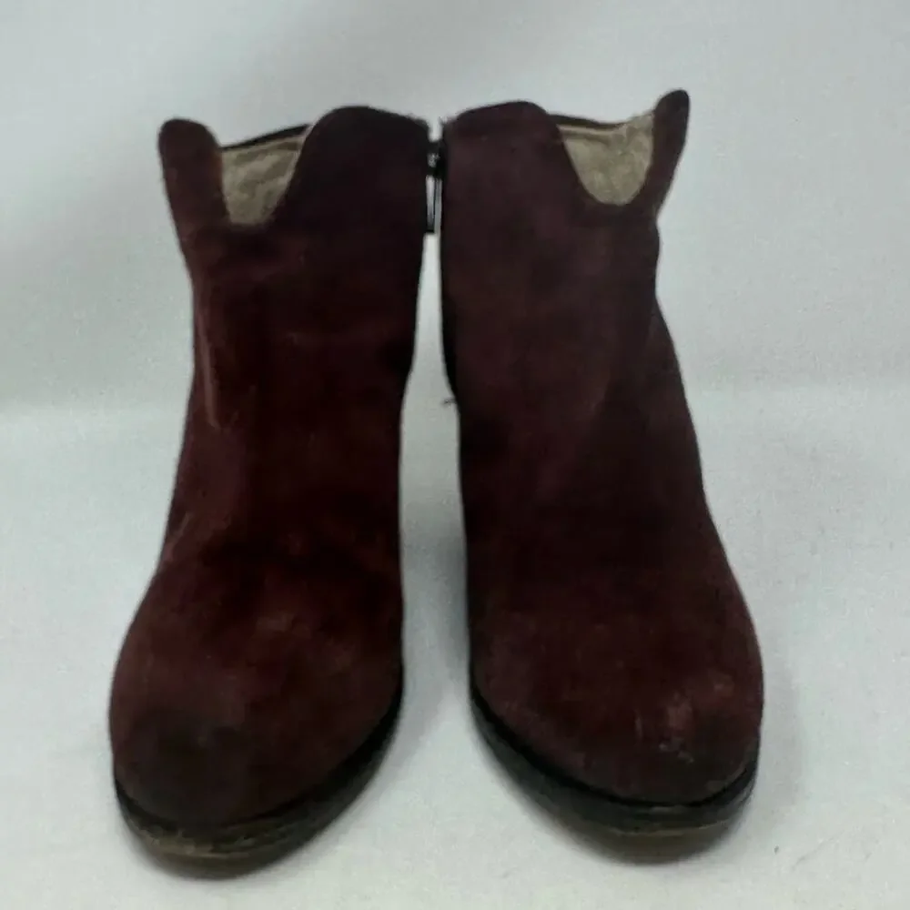 Freebird By Steven Womens Detroit Ankle Boots Booties Burgundy Leather Zip 8